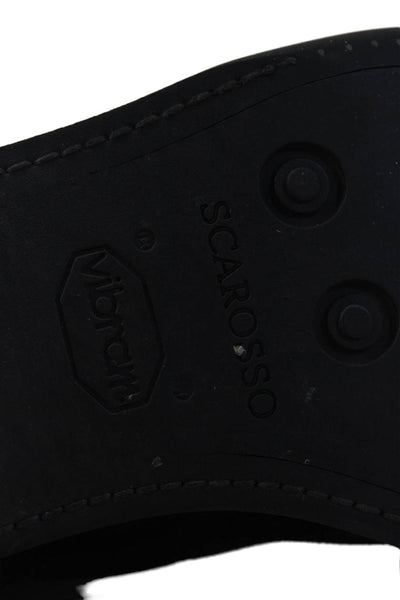 Scarosso Mens Suede Stretch Inset Ankle Boots Black Size 47