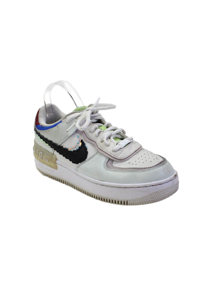 Nike Womens Textured Lace Up Multicolor Chunky Sneakers White Size 8