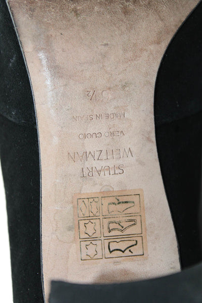Stuart Weitzman Womens Suede Pull On Ankle Boots Black Size 6.5 Medium