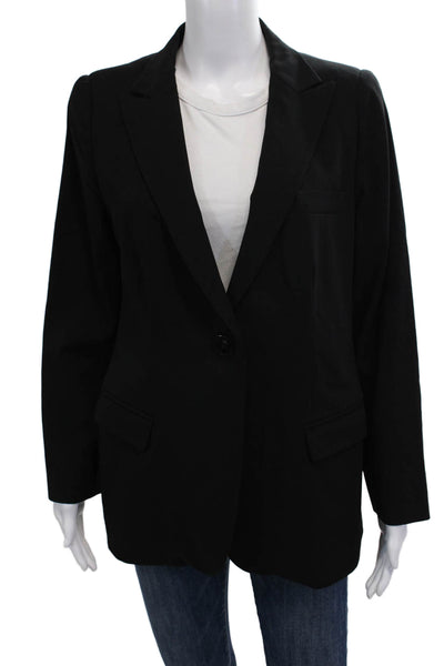 Armani Collezioni Women Blazer Collared Button Black Polyester Size S