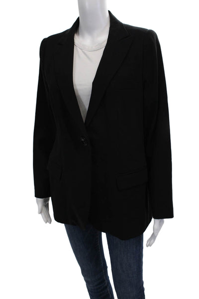 Armani Collezioni Women Blazer Collared Button Black Polyester Size S