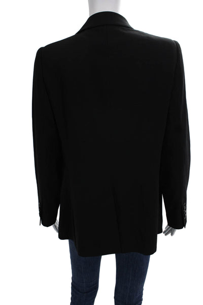 Armani Collezioni Women Blazer Collared Button Black Polyester Size S