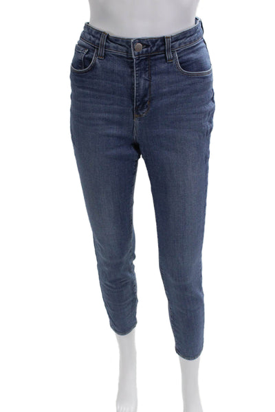 L'Agence Women Ankle Skinny Jeans Blue High Rise Size 30