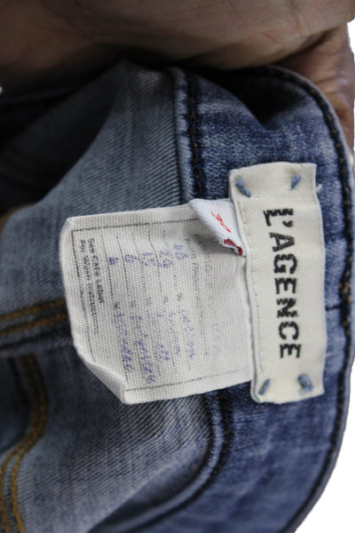 L'Agence Women Ankle Skinny Jeans Blue High Rise Size 30