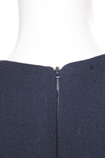 Lela Rose Women Shift Sweater Dress Dark Blue Long Sleeve Round Neck Size 12