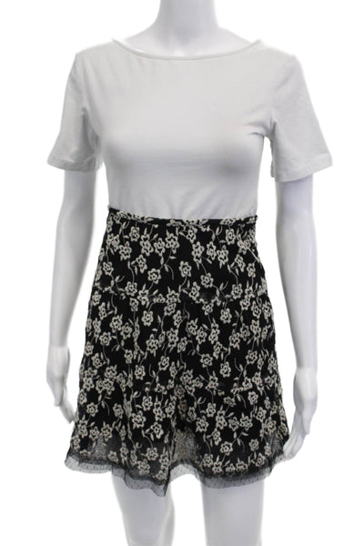 Cynthia Cynthia Steffe Women Black Floral Jumpsuit Romper Wool Blend Size L