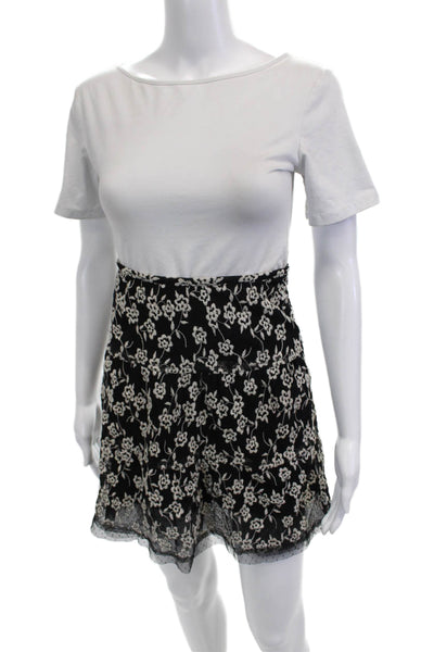 Cynthia Cynthia Steffe Women Black Floral Jumpsuit Romper Wool Blend Size L