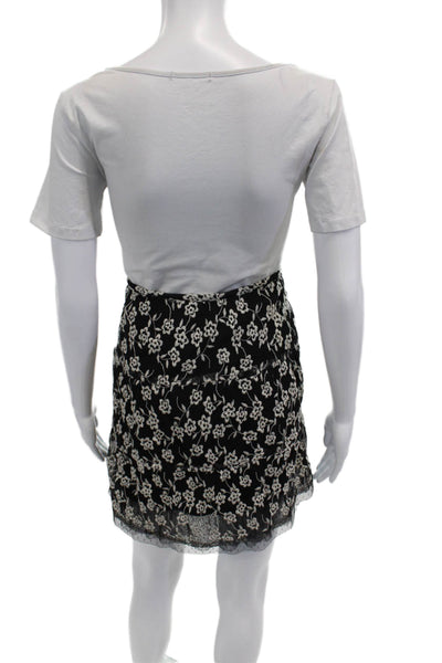 Cynthia Cynthia Steffe Women Black Floral Jumpsuit Romper Wool Blend Size L