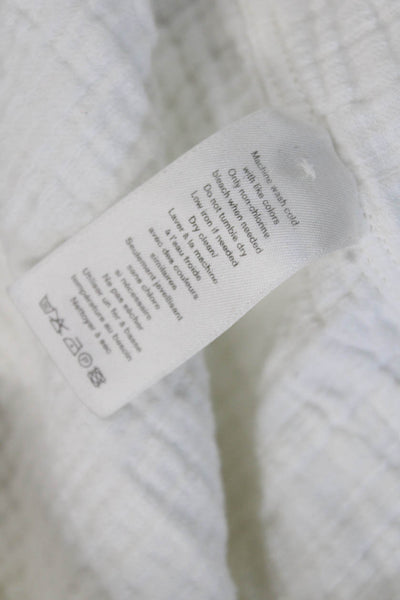 Rag & Bone Women Button-Up Blouse White Mock Neck Long Sleeve Cotton Size XS