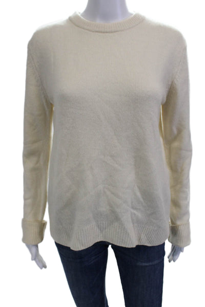 Zara Womens Pullover Crew Neck Cashmere-Wool Sweater Beige Long Sleeve Size S