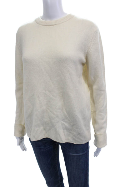 Zara Womens Pullover Crew Neck Cashmere-Wool Sweater Beige Long Sleeve Size S