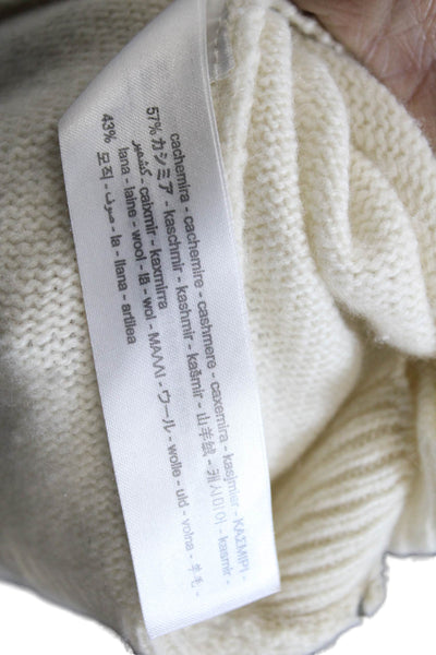 Zara Womens Pullover Crew Neck Cashmere-Wool Sweater Beige Long Sleeve Size S