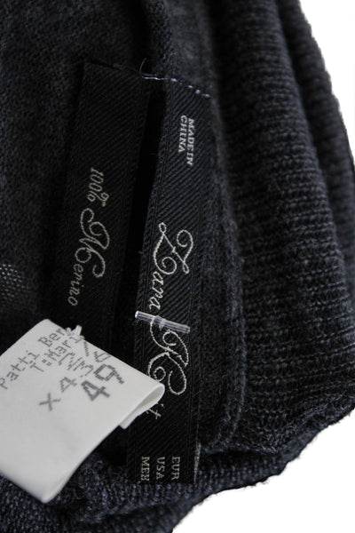 Zara Knit Mens Pullover Sweater Dark Gray 100% Merino Turtleneck Size S