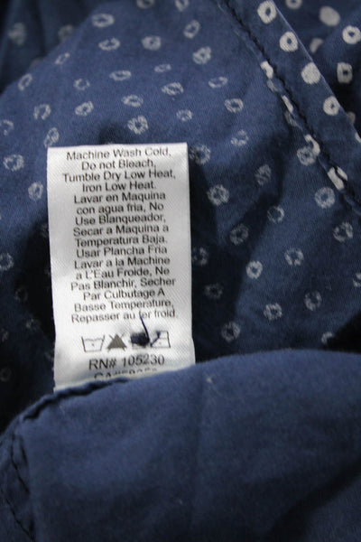 Current/Elliott Womens Blue Polka Dot Cotton Button-Up Top Long Sleeve Size 0
