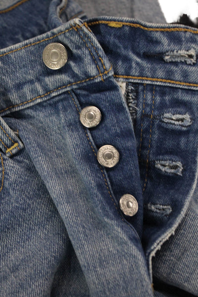 Levis, Women Ankle Cropped Mom Jeans Blue Mid Rise Size 24