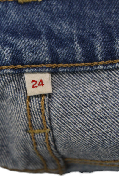 Levis, Women Ankle Cropped Mom Jeans Blue Mid Rise Size 24