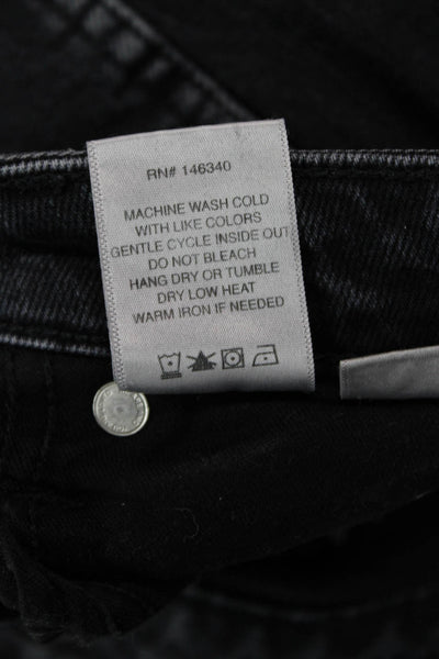 Amo Women Black Ankle Cropped High Waist Jeans Size 24