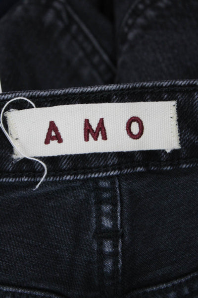 Amo Women Black Ankle Cropped High Waist Jeans Size 24