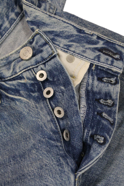 Amo Unisex Cropped Straight High Rise Blue Jeans 26in Size 24