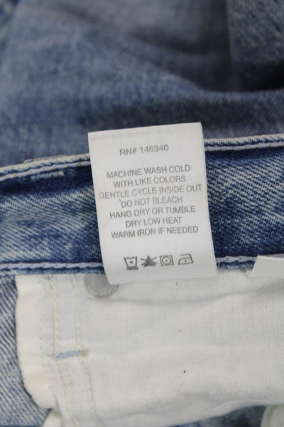 Amo Unisex Cropped Straight High Rise Blue Jeans 26in Size 24