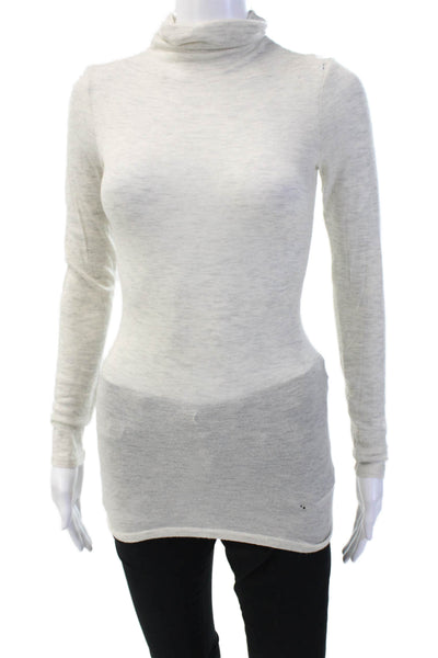 Club Monaco Women Tunic Mock Neck Gray Wool-Cashmere Long Sleeve Size XS