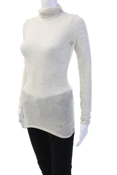 Club Monaco Women Tunic Mock Neck Gray Wool-Cashmere Long Sleeve Size XS