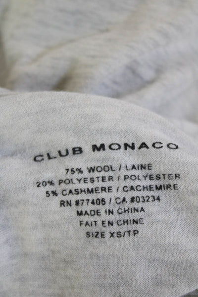 Club Monaco Women Tunic Mock Neck Gray Wool-Cashmere Long Sleeve Size XS