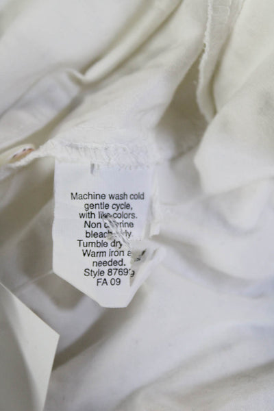 J Crew Women Collared Long Sleeve Basic Button-Up White Cotton Blend Size XS