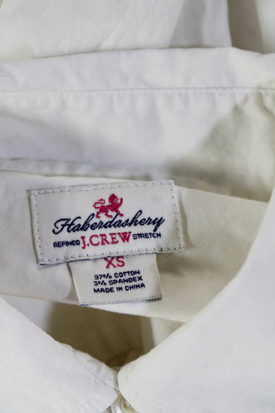 J Crew Women Collared Long Sleeve Basic Button-Up White Cotton Blend Size XS