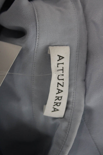 Altuzarra Women Light Blue Sleeveless Collared Tie Blouse Size 36