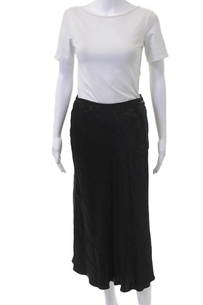 Zara Women Black Viscose Maxi Skirt Solid Long Size XS