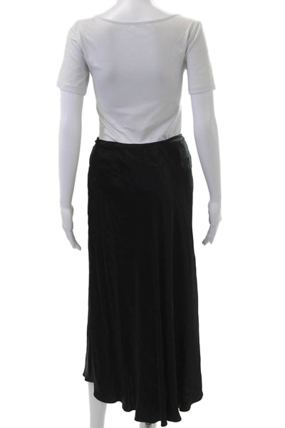 Zara Women Black Viscose Maxi Skirt Solid Long Size XS