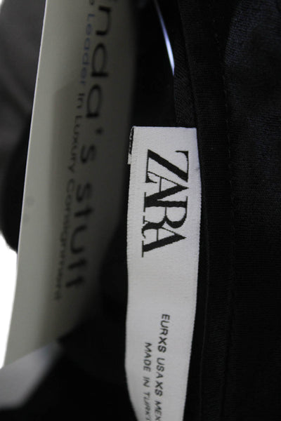 Zara Women Black Viscose Maxi Skirt Solid Long Size XS