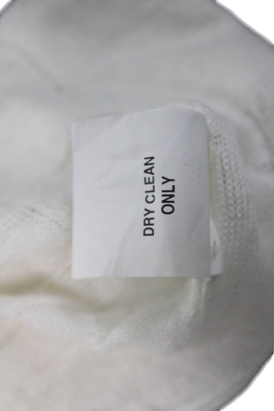 NHBT Unisex Cardigan Sweater White 100% Linen Round Neck Long Sleeve Size 2XS