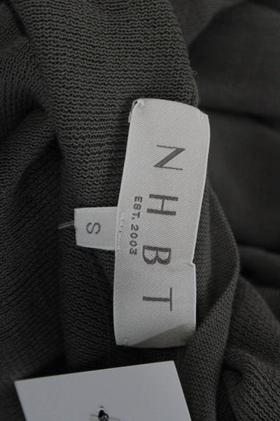 NHBT Unisex Dark Gray V-Neck Cardigan Button Long Sleeve 100% Cotton Size S