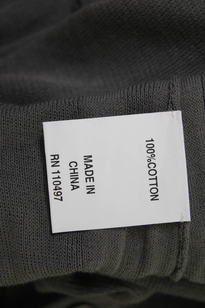 NHBT Unisex Dark Gray V-Neck Cardigan Button Long Sleeve 100% Cotton Size S