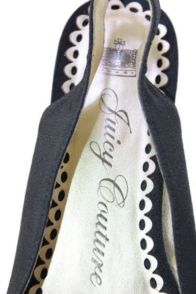 Juicy Couture Womens Open Toe Slingback Platform Wedges Black Size 8