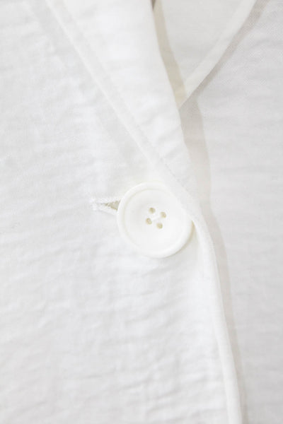 B New York Women White Collared Blazer Button Long Sleeve Size XS