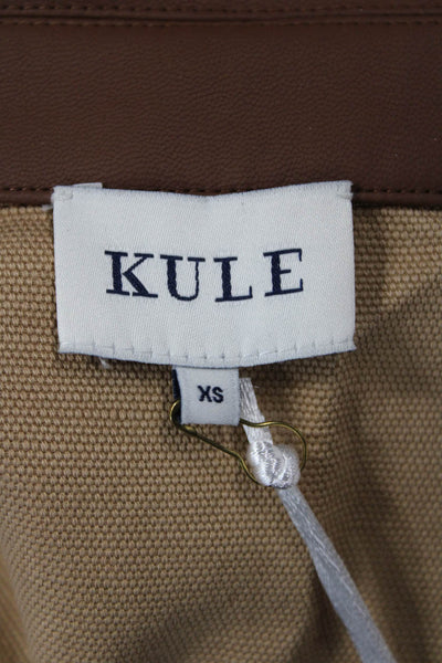 Kule Mens Beige Cowboy Sleeveless Collared Snap Vest Size XS