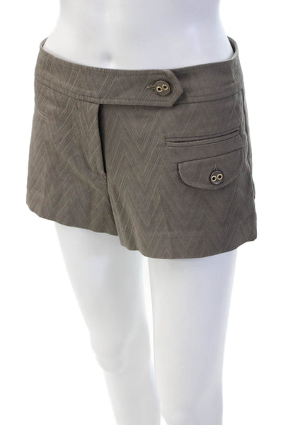 Trina Turk Unisex Herringbone Brown Shorts Size 4