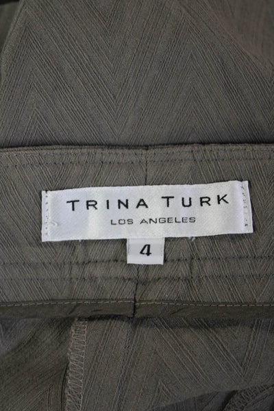 Trina Turk Unisex Herringbone Brown Shorts Size 4