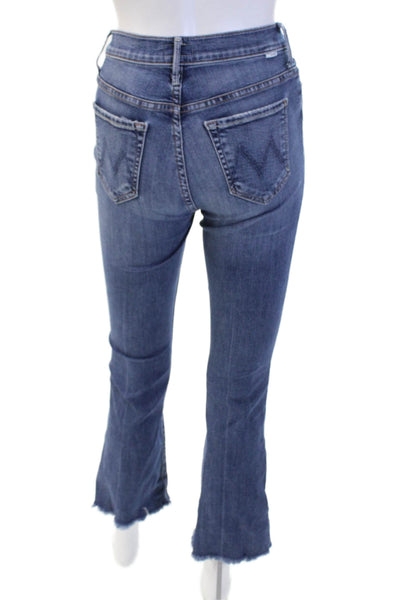 Mother Womens Cropped Flared Jeans Blue Mid-Rise 28 Inseam Size 23