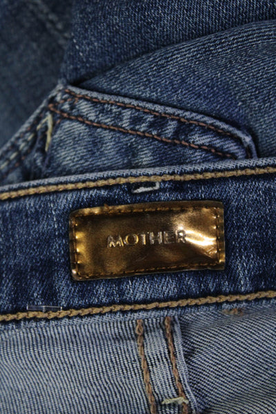 Mother Womens Cropped Flared Jeans Blue Mid-Rise 28 Inseam Size 23