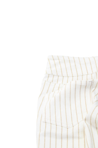 Frame Womens Chinos White Striped Mid Rise Button Size 23