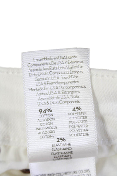 Mother Women Ankle Cropped White Jeans Button Mid-Rise Size 23