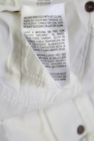 Mother Women Ankle Cropped White Jeans Button Mid-Rise Size 23