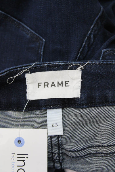 Frame Women Skinny Jeans Dark Blue Mid Rise Designer Size 23