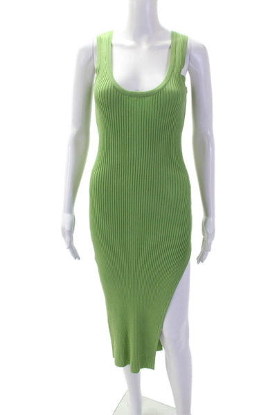 Lovers + Friends Women Bodycon Sweater Dress Green Striped Sleeveless Size S