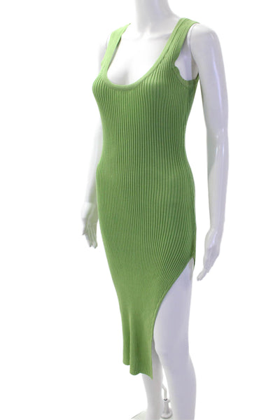 Lovers + Friends Women Bodycon Sweater Dress Green Striped Sleeveless Size S