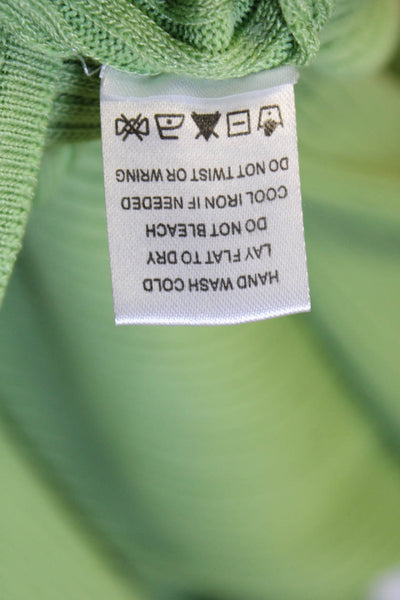 Lovers + Friends Women Bodycon Sweater Dress Green Striped Sleeveless Size S